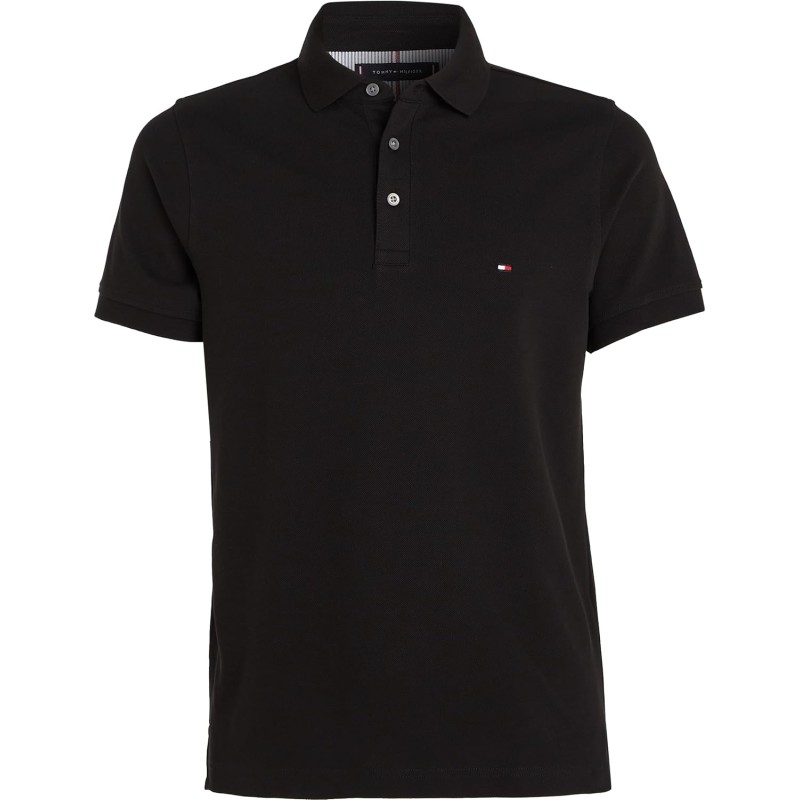 Tommy Hilfiger Uomo Maglietta Polo Maniche Corte 1985 Slim Fit - M Nero (Black) Tommy Hilfiger Uomo Maglietta Polo Maniche Corte 1985 Slim Fit - M Nero (Black)