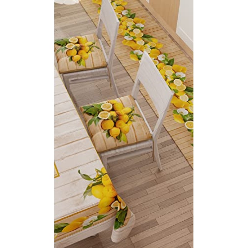 PETTI Artigiani Italiani - Tappeto Cucina Passatoia Cucina Antiscivolo e Lavabile 52x180 cm Disegno Lemon 100% Made in Italy - 52 x 180 cm (Rettangolare) Lemon