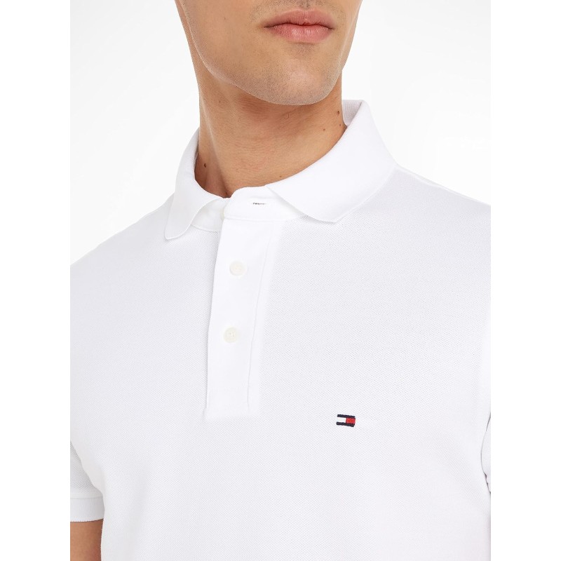 Tommy Hilfiger Uomo Maglietta Polo Maniche Corte 1985 Slim Fit - L Bianco (White) Tommy Hilfiger Uomo Maglietta Polo Maniche Corte 1985 Slim Fit - L Bianco (White)