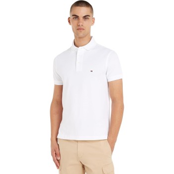 Tommy Hilfiger Uomo Maglietta Polo Maniche Corte 1985 Slim Fit - S Bianco (White)