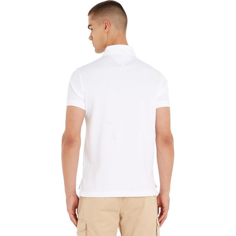 Tommy Hilfiger Uomo Maglietta Polo Maniche Corte 1985 Slim Fit - M Bianco (White) Tommy Hilfiger Uomo Maglietta Polo Maniche Corte 1985 Slim Fit - M Bianco (White)