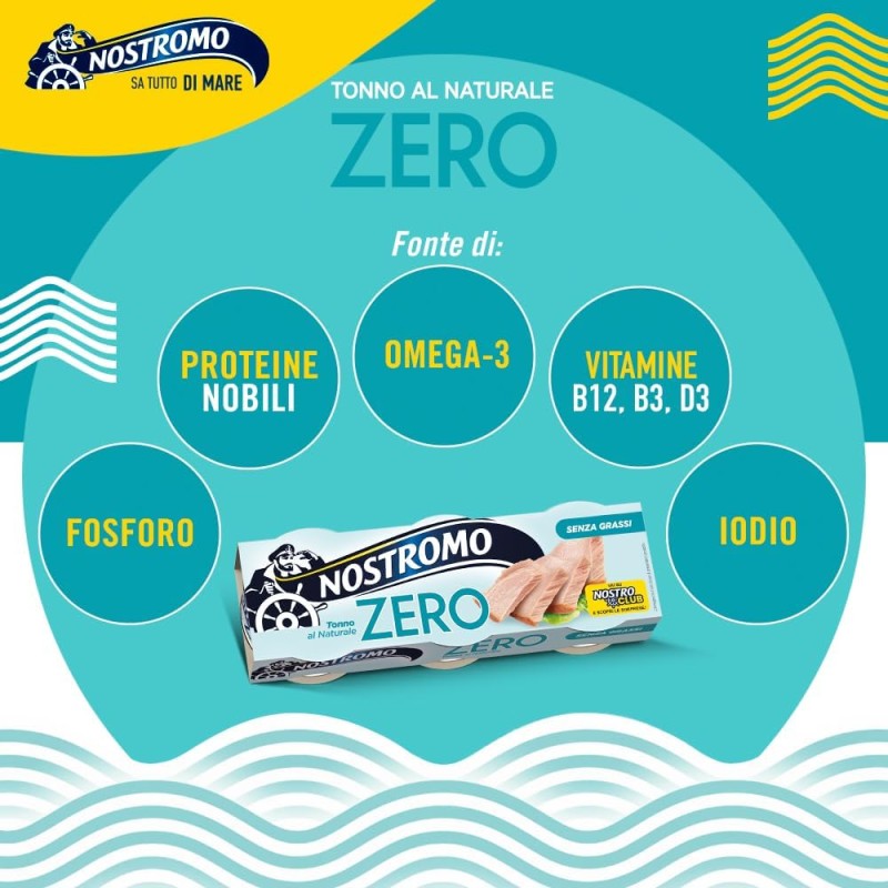 Nostromo - Tonno al naturale, 3 lattine da 65 gr. Zero grassi, già sgocciolato, pronto da gustare. - 1 g (Confezione da 3)