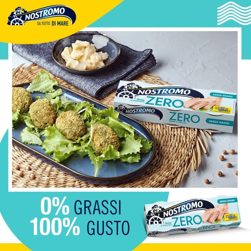 Nostromo - Tonno al naturale, 3 lattine da 65 gr. Zero grassi, già sgocciolato, pronto da gustare. - 1 g (Confezione da 3)