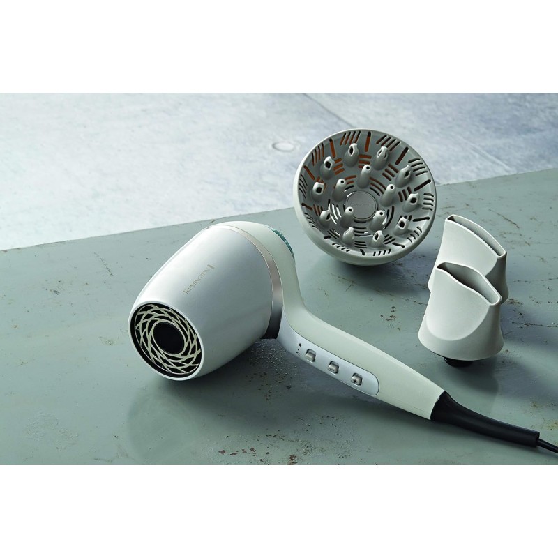 Remington Asciugacapelli Motore Digitale 2400W, Idratante Hydracare sensor, 160Km/h, Protezione calore, 3 Accessori, Hydraluxe Pro, EC9001