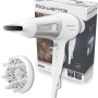 Rowenta CV5930 Powerline Asciugacapelli con Booster Ionico, Phon per Capelli 2100W, Tecnologia Effiwatts, Thermo Control, 1 Diffusore e 1 Concentratore, 6 Combinazioni di Velocità/Temperatura - Bianco/Argento