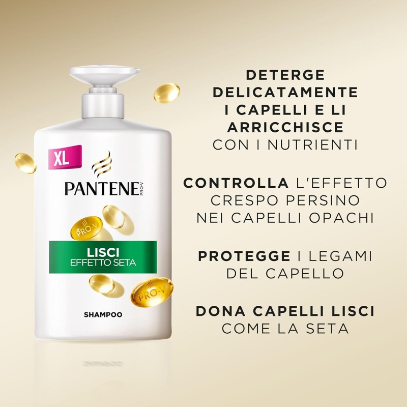 Pantene Shampoo Lisci Effetto Seta per capelli Crespi e Opachi, con Pro-V e Active Nutri-Plex 1000ml Pantene Shampoo Lisci Effetto Seta per capelli Crespi e Opachi, con Pro-V e Active Nutri-Plex 1000ml