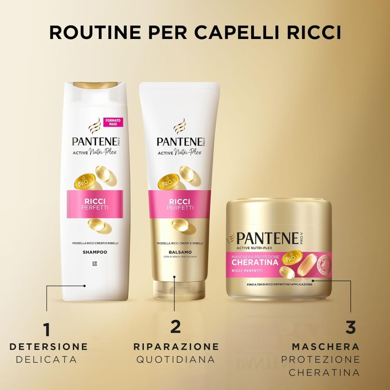 Pantene Pro-V Shampoo Ricci Perfetti per Ricci Crespi e Ribelli, Deterge e Protegge i Legami del Capello per Capelli dall'Aspetto Sano, Senza Olio Minerale e Coloranti, Maxi Formato 6 x 250 ml Pantene Pro-V Shampoo Ricci Perfetti per Ricci Crespi e Ribelli, Deterge e Protegge i Legami del Capello per Capelli dall'Aspetto Sano, Senza Olio Minerale e Coloranti, Maxi Formato 6 x 250 ml