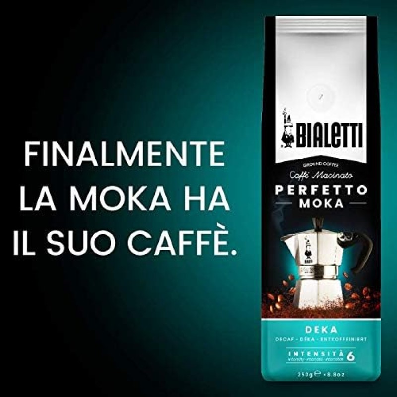 Bialetti Perfetto Moka Caffè Macinato, 1.5 Kg, Decaffeinato - 6 x 250 g - 6 x 250g