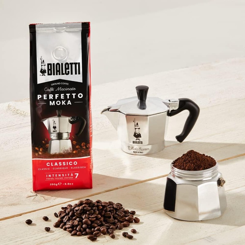 Bialetti Perfetto Moka Caffè Macinato, 1.5 Kg, Decaffeinato - 6 x 250 g - 6 x 250g