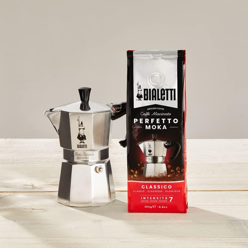 Bialetti Perfetto Moka Caffè Macinato, 1.5 Kg, Decaffeinato - 6 x 250 g - 6 x 250g