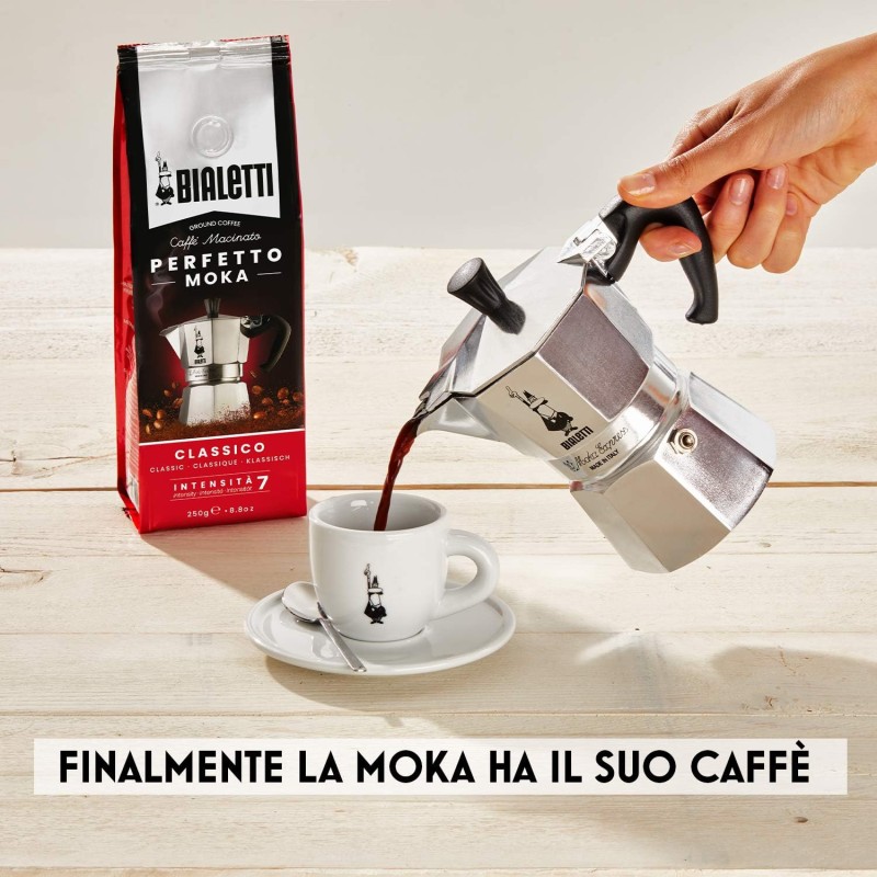 Bialetti Perfetto Moka Caffè Macinato, 1.5 Kg, Decaffeinato - 6 x 250 g - 6 x 250g