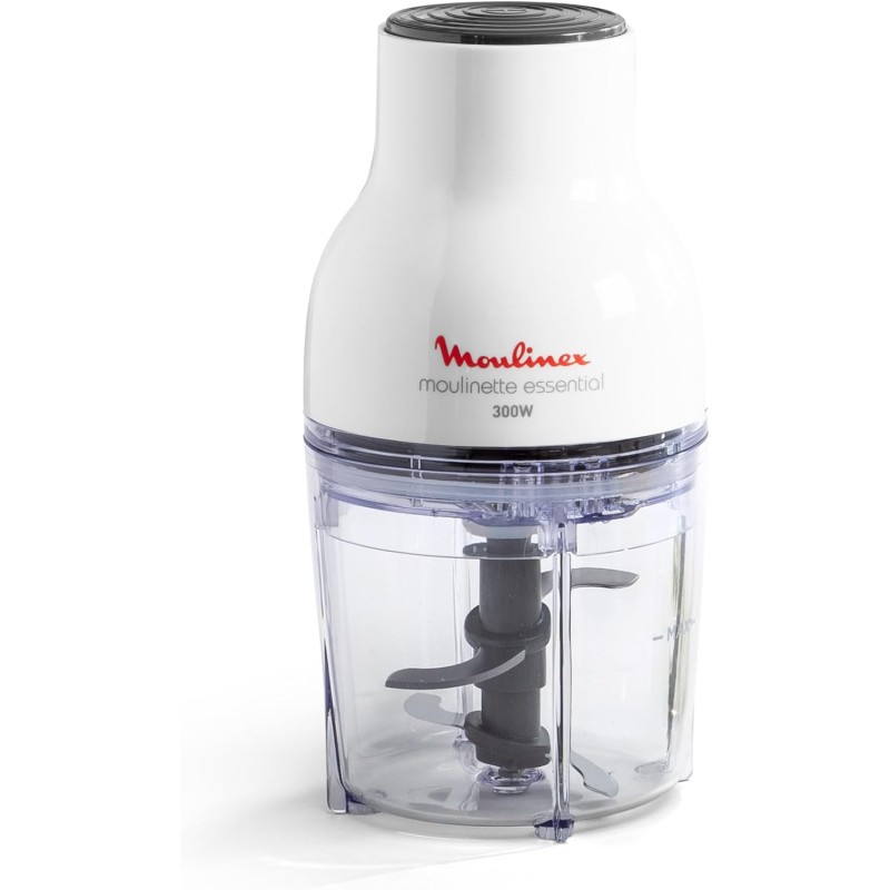 Moulinex DJ5201 Moulinette Essential, 4 Lame Affilate, Trita, Mescola e Sminuzza, Tritatutto, Capacità Recipiente 400 ml, 300 W, Bianco - 300w