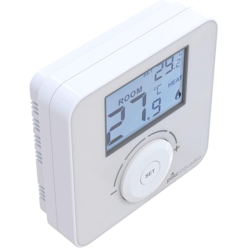 Plikc Quadro - Termostato ambiente digitale da parete a batterie Plikc PLK267690, Bianco Plikc Quadro - Termostato ambiente digitale da parete a batterie Plikc PLK267690, Bianco