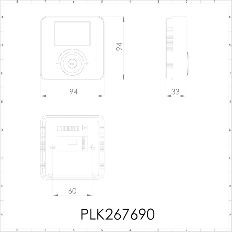 Plikc Quadro - Termostato ambiente digitale da parete a batterie Plikc PLK267690, Bianco Plikc Quadro - Termostato ambiente digitale da parete a batterie Plikc PLK267690, Bianco