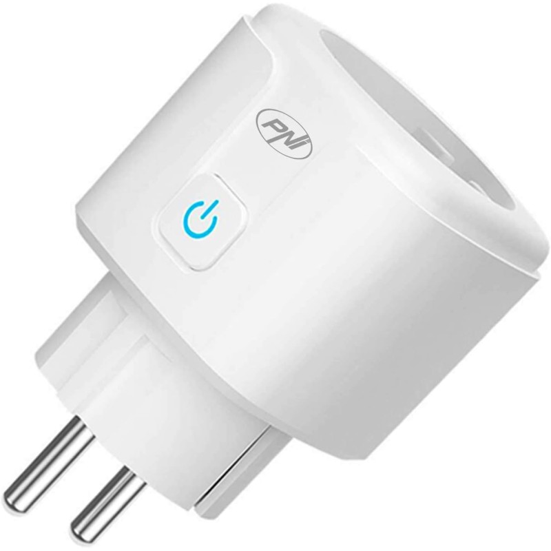 Spine intelligente PNI SmartHome WP800 Controllo Internet WiFi, App Tuya Smart, compatibile con Amazon Alexa e Google Home, Bianco