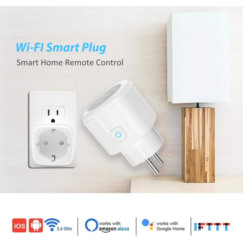 Spine intelligente PNI SmartHome WP800 Controllo Internet WiFi, App Tuya Smart, compatibile con Amazon Alexa e Google Home, Bianco