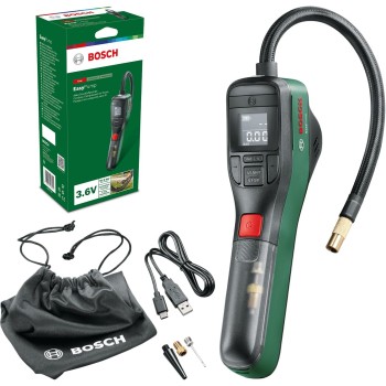 Bosch Minipompa elettrica EasyPump (Batteria da 3,0 Ah, 3,6 V, Funzione Autostop, 150 PSI, 10,3 Bar, LED, Ricaricabile Tramite Cavo USB-C, in Confezione di Cartone) - EasyPump 3.6V