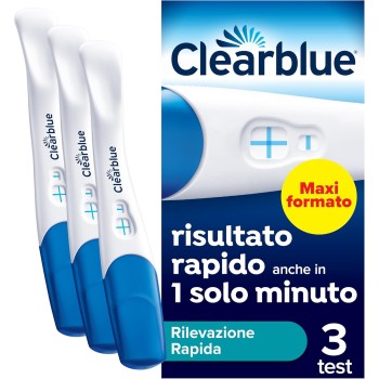 Test di Gravidanza Clearblue Rilevazione Rapida Maxiformato, Risultato Rapido, anche in 1 minuto*, 3 Test Test di Gravidanza Clearblue Rilevazione Rapida Maxiformato, Risultato Rapido, anche in 1 minuto*, 3 Test