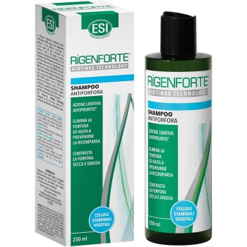 ESI - Rigenforte Shampoo Antiforfora con Biotinax, Contrasta la Forfora dei Capelli e il Sebo in Accesso, Deterge Delicatamente e Migliora la Salute del Capello, Dermatologicamente Testato, 250 ml - 250 ml (Confezione da 1)