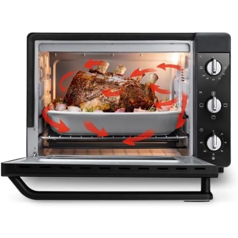 De'Longhi Forno Elettrico EO40112.BK con 5 livelli di Cottura da 40L, Friggitrice ad Aria, Dotato di Timer e Luce interna, Termostato Temperatura 80-230°C,Doppio Vetro, Include Teglia e Griglia, Nero - 40 Litri De'Longhi Forno Elettrico EO40112.BK con 5 livelli di Cottura da 40L, Friggitrice ad Aria, Dotato di Timer e Luce interna, Termostato Temperatura 80-230°C,Doppio Vetro, Include Teglia e Griglia, Nero - 40 Litri