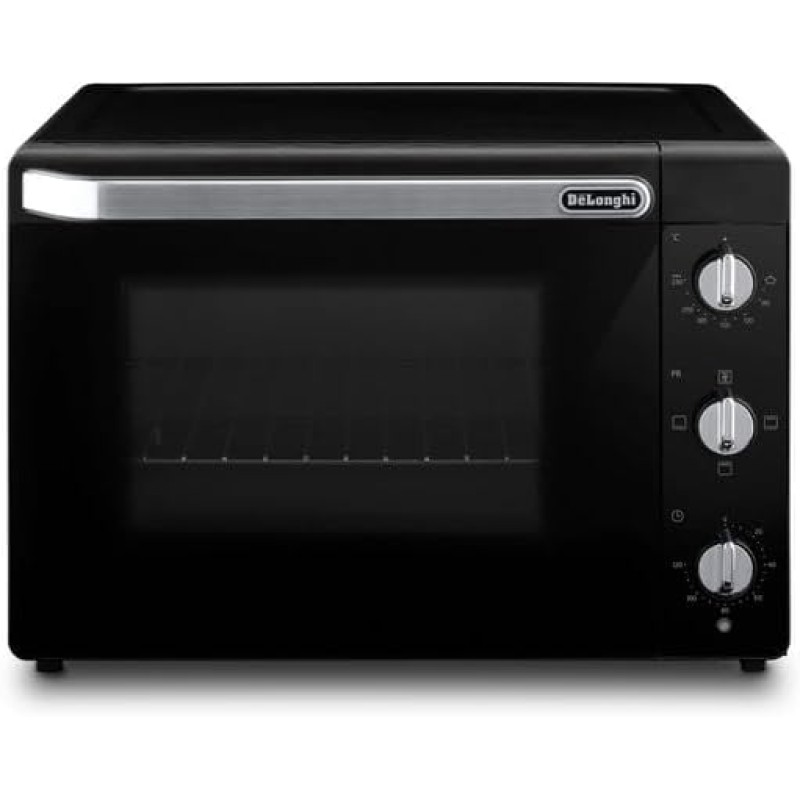 De'Longhi Forno Elettrico EO40112.BK con 5 livelli di Cottura da 40L, Friggitrice ad Aria, Dotato di Timer e Luce interna, Termostato Temperatura 80-230°C,Doppio Vetro, Include Teglia e Griglia, Nero - 40 Litri De'Longhi Forno Elettrico EO40112.BK con 5 livelli di Cottura da 40L, Friggitrice ad Aria, Dotato di Timer e Luce interna, Termostato Temperatura 80-230°C,Doppio Vetro, Include Teglia e Griglia, Nero - 40 Litri
