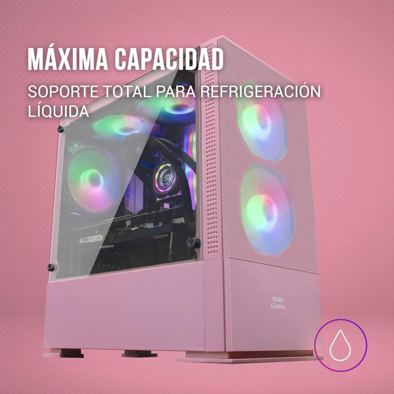 Mars Gaming MCZ, Premium Compact PC Custodia per PC, MicroATX, Panel + Front Mesh, Rosa Mars Gaming MCZ, Premium Compact PC Custodia per PC, MicroATX, Panel + Front Mesh, Rosa