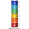 Bialetti Sei Tazzine Impilabili, Multicolore, Porcellana, Multicolore, ‎9 x 9 x 28.5 cm, 450 grammi
