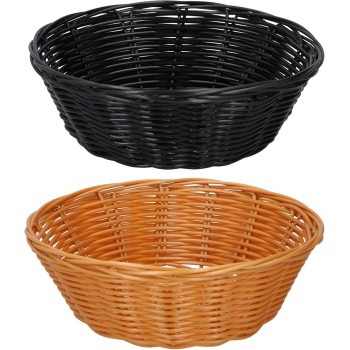 alpina Set di cestini per il Pane - 2 Pezzi - Cestini in Vimini - Marrone e Nero alpina Set di cestini per il Pane - 2 Pezzi - Cestini in Vimini - Marrone e Nero