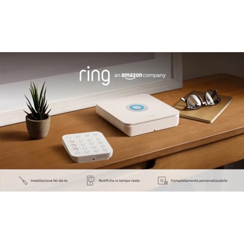 Kit Ring Alarm - S | Sistema di allarme per la sicurezza della tua casa con monitoraggio assistito opzionale - Senza vincoli di lunga durata - Compatibile con Alexa