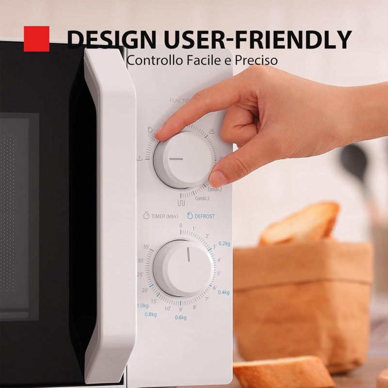 Toshiba MW2-MG20P(WH) 3-in-1 Forno Microonde Grill Combinato, 20 L, 5 Livelli di Potenza Regolabili, Timer, 800 W, Grill 1000 W, Bianco - Bianco Toshiba MW2-MG20P(WH) 3-in-1 Forno Microonde Grill Combinato, 20 L, 5 Livelli di Potenza Regolabili, Timer, 800 W, Grill 1000 W, Bianco - Bianco