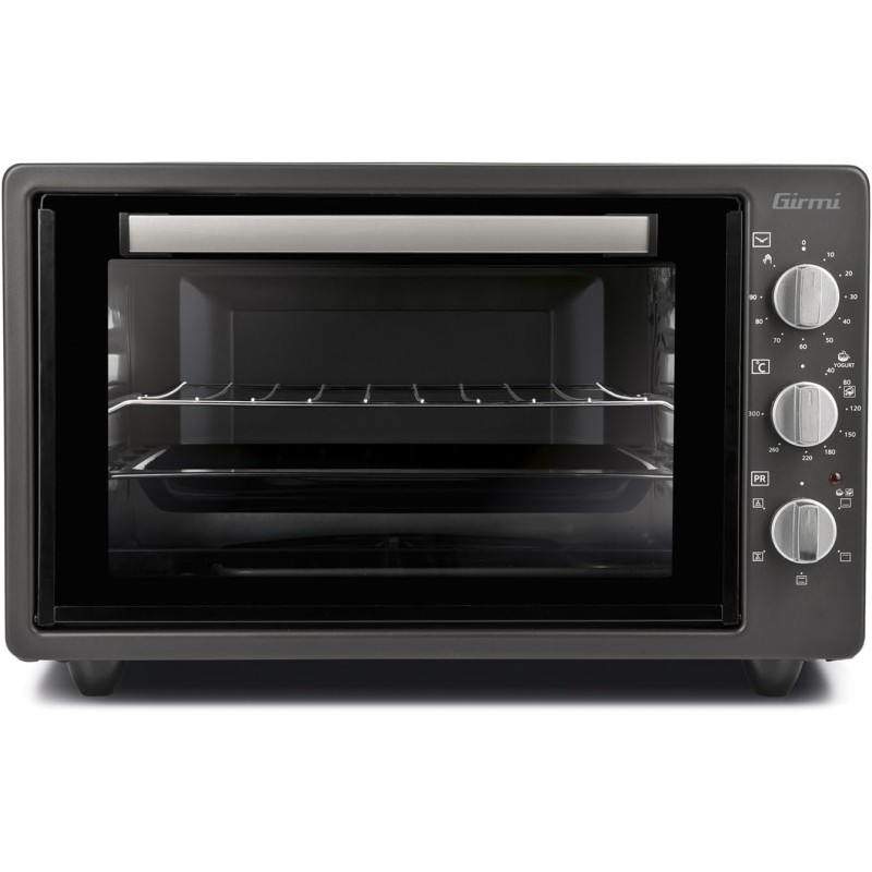 Girmi FE37 Grancotto Forno Elettrico Ventilato, 1500 W, 300°C, 37 Litri, Griglia Inox, Timer 90 minuti, Termostato regolabile, Funzione di cottura, Base, Grill, Combinata, Accessori inclusi - 37 Litri