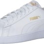 PUMA Puma Smash V2 L, Scarpe da Ginnastica, Unisex - Adulto - 45 EU Bianco Puma White Puma White Peacoat Puma Team Gold