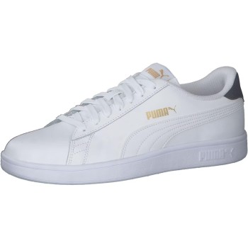 PUMA Puma Smash V2 L, Scarpe da Ginnastica, Unisex - Adulto - 44.5 EU Bianco Puma White Puma White Peacoat Puma Team Gold