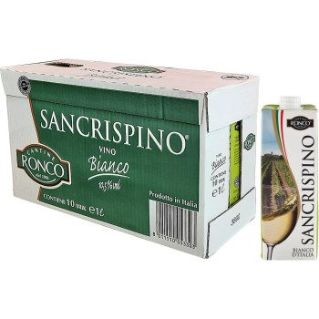 Sancrispino vino Bianco brick 1000 ml - 10 pezzi, 10L