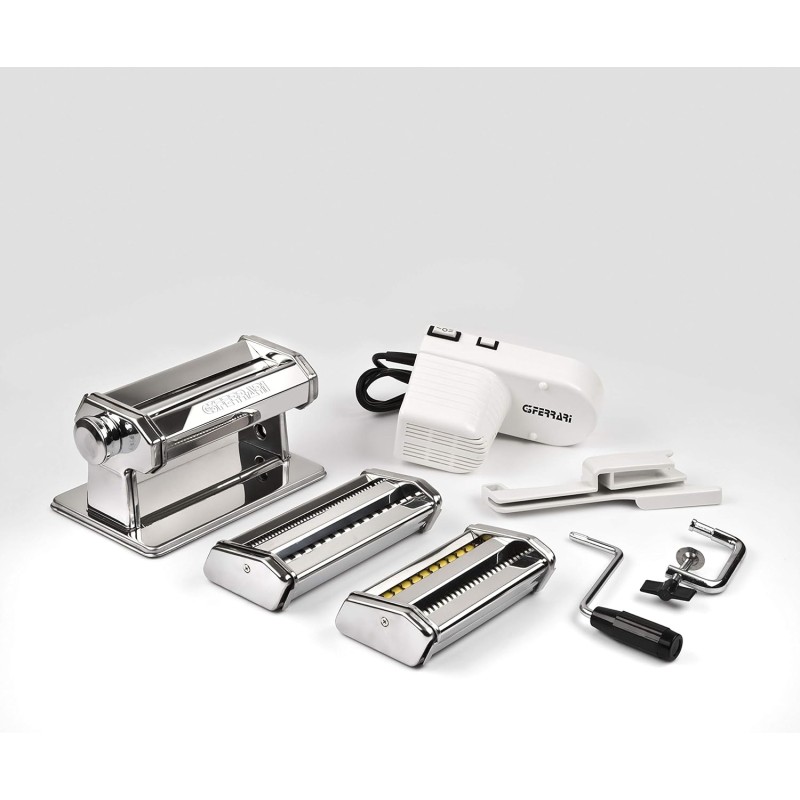 G3 Ferrari G20121 Macchina Della Pasta Sfoglia Mia, Rulli 15 cm, 9 livelli di spessore, 5 formati di pasta, Corpo Inox, Accessori inclusi, Bianco G3 Ferrari G20121 Macchina Della Pasta Sfoglia Mia, Rulli 15 cm, 9 livelli di spessore, 5 formati di pasta, Corpo Inox, Accessori inclusi, Bianco