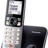 Panasonic KX-TG6851JTB Telefono Cordless Digitale, Unità Base e Ricevitore Singolo, ID Chiamante, Blocco Chiamate Indesiderate, Suoneria Categoria, Display LCD, Tastiera Illuminata, Nero - Singolo Nero