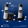 Panasonic KX-TG6862JTB Telefono Cordless Digitale con Segreteria Telefonica Digitale, Unità Base e 2 Ricevitori, ID Chiamante, Blocco Chiamate, Blocco Chiamate Automatiche, Display LCD, Nero - Duo Nero