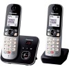 Panasonic KX-TG6862JTB Telefono Cordless Digitale con Segreteria Telefonica Digitale, Unità Base e 2 Ricevitori, ID Chiamante, Blocco Chiamate, Blocco Chiamate Automatiche, Display LCD, Nero - Duo Nero