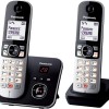 Panasonic KX-TG6862JTB Telefono Cordless Digitale con Segreteria Telefonica Digitale, Unità Base e 2 Ricevitori, ID Chiamante, Blocco Chiamate, Blocco Chiamate Automatiche, Display LCD, Nero - Duo Nero