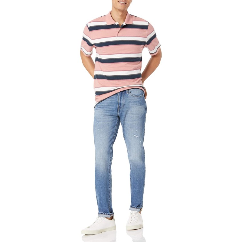 Amazon Essentials Polo in Cotone piqué vestibilità Regular (Disponibile in Taglie Extra Forti) Uomo - M Rosa Righe Amazon Essentials Polo in Cotone piqué vestibilità Regular (Disponibile in Taglie Extra Forti) Uomo - M Rosa Righe