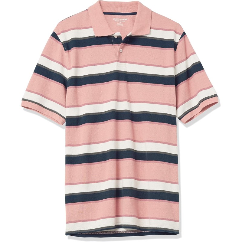 Amazon Essentials Polo in Cotone piqué vestibilità Regular (Disponibile in Taglie Extra Forti) Uomo - M Rosa Righe Amazon Essentials Polo in Cotone piqué vestibilità Regular (Disponibile in Taglie Extra Forti) Uomo - M Rosa Righe