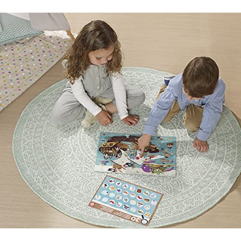 Educa - Detectives' puzzle. Nave Pirata. Puzzle Bambini 50 pezzi. Monta il puzzle e trova i 30 ojjetti persi. Raccomandato da 4 5 6 anni (18896)