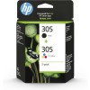 HP 305 Nero e Tricromia, 6ZD17AE, Confezione da 2 Cartucce Originali, Compatibili con Stampanti HP DeskJet serie 2700, 4100, HP Envy serie 6020, 6030, 6420, 6430