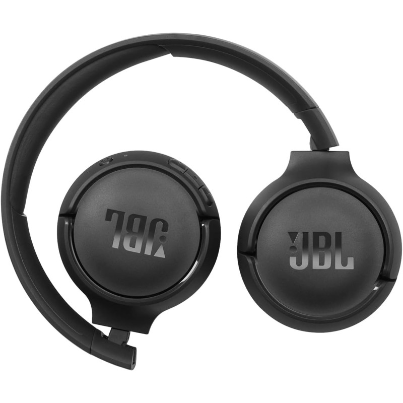 JBL Tune 510 BT Cuffie On-Ear Wireless, Bluetooth 5.0, Pieghevole, Microfono Integrato, Connessione Multipoint e ad Assistente Vocale, fino a 40 Ore di Autonomia e Ricarica Veloce, Nero - Nero