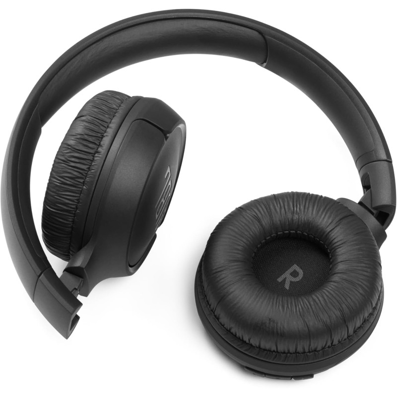 JBL Tune 510 BT Cuffie On-Ear Wireless, Bluetooth 5.0, Pieghevole, Microfono Integrato, Connessione Multipoint e ad Assistente Vocale, fino a 40 Ore di Autonomia e Ricarica Veloce, Nero - Nero
