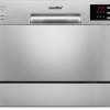 COMFEE' Lavastoviglie compatta da tavolo TD602E-S Mini lavastoviglie con 6 coperti, 6 programmi, display a LED, avvio ritardato e funzione di lavaggio nelle Ore non di Punta - Argento