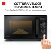 Toshiba 3-in-1 Forno a Microonde con Grill e Cottura combinata, 23 L, Piatto Girevole con Memoria di Posizione, Timer, Luci LED Integrate, Programma pizza, Nero - Nero