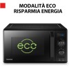 Toshiba 3-in-1 Forno a Microonde con Grill e Cottura combinata, 23 L, Piatto Girevole con Memoria di Posizione, Timer, Luci LED Integrate, Programma pizza, Nero - Nero