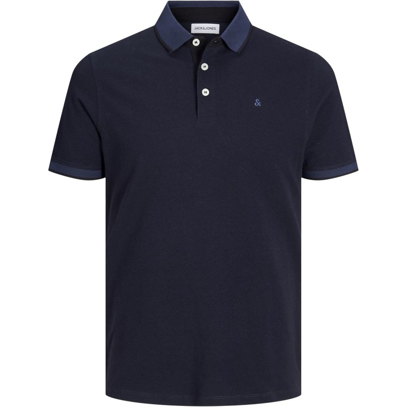 JACK & JONES Polo Plain Shirt Collar Polo - M Marino JACK & JONES Polo Plain Shirt Collar Polo - M Marino