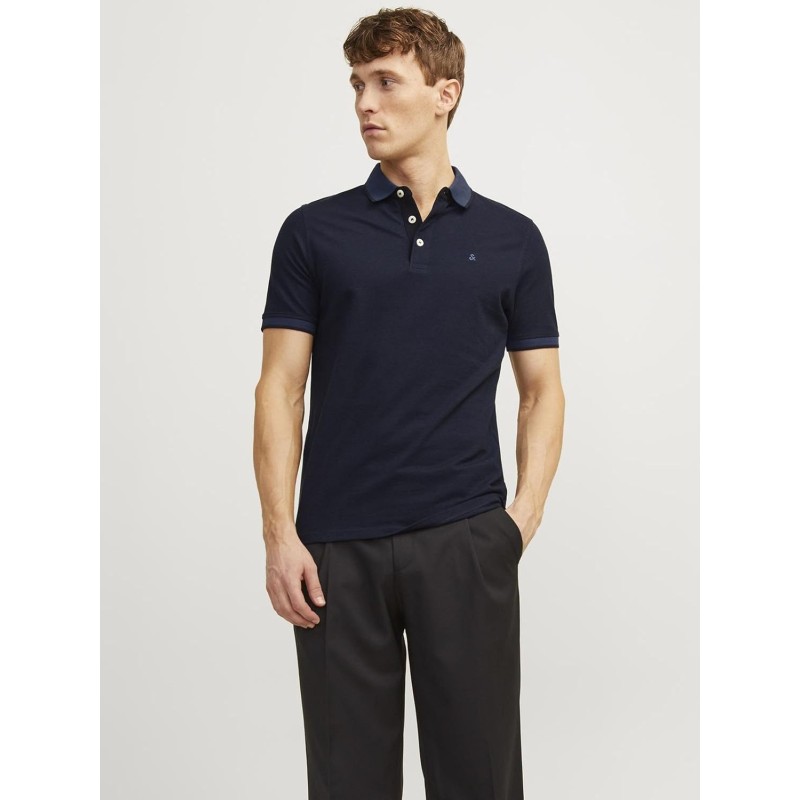 JACK & JONES Polo Plain Shirt Collar Polo - XL Navy JACK & JONES Polo Plain Shirt Collar Polo - XL Navy